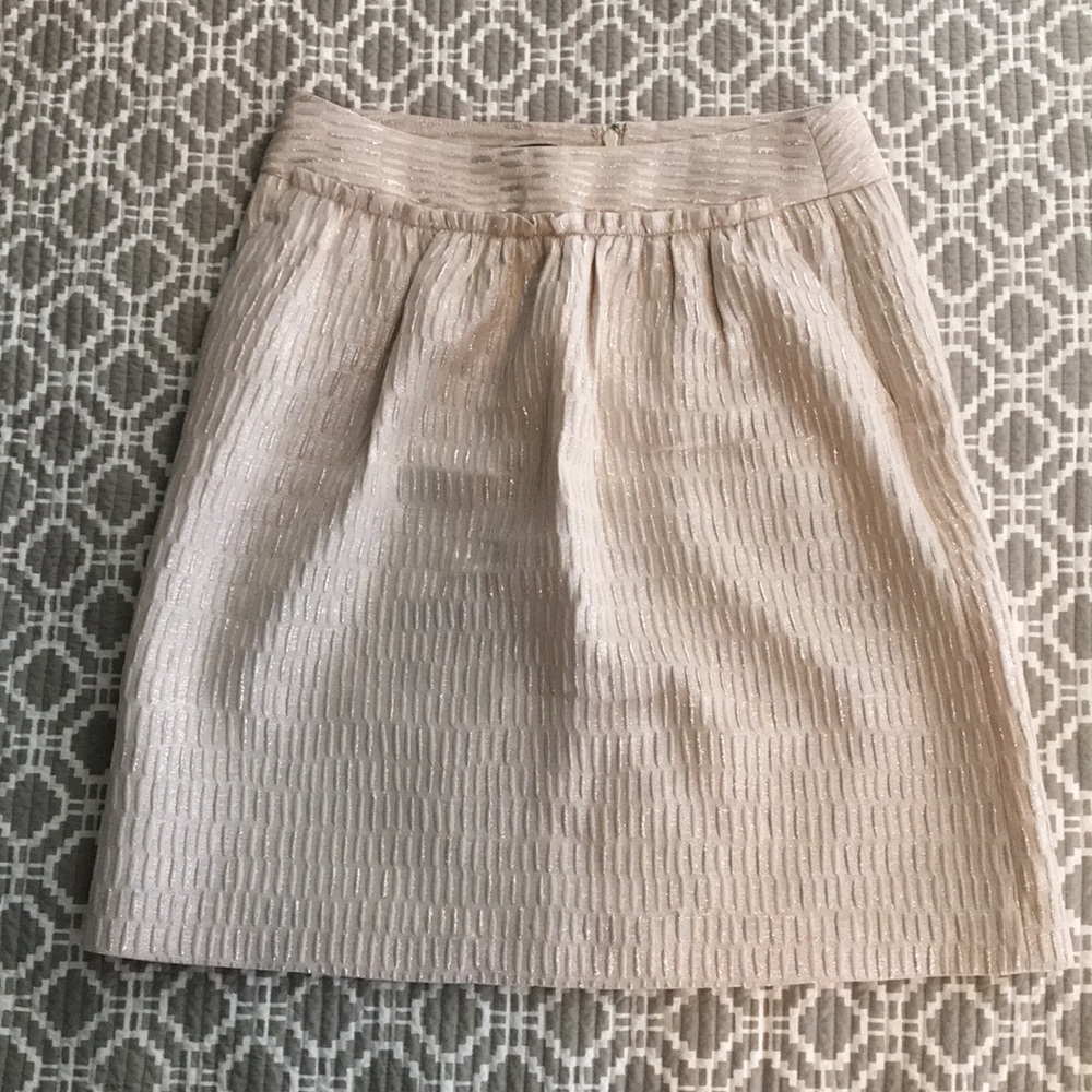 SZ 2P Talbots sparkly cream skirt